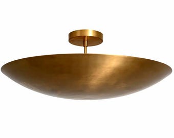 Lustre Plafonnier 5 Branches En Bronze Laiton - Style Vintage - Occasion Fonctionnel