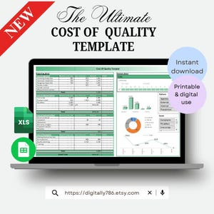 Cost of Quality Template | Business Management Tracker , Price list , Excel & Google Sheets