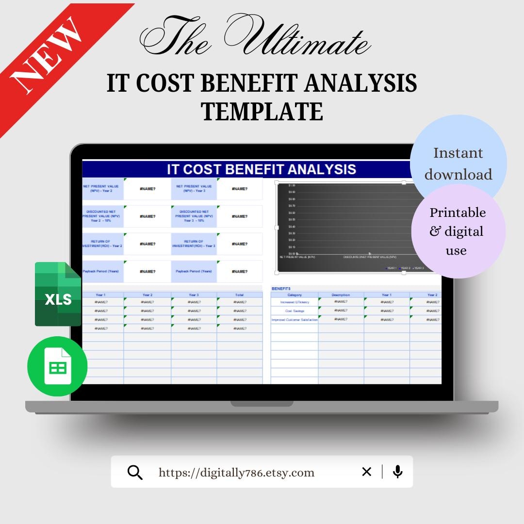 Cost Benefit Analysis Excel Template for IT Projects - Etsy UK