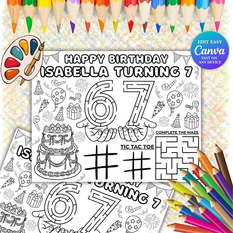 Six Seven Coloring Page - Etsy