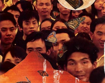 Monochrome Cut Paper Collage: Gallery Exhibited Literary Wall Art