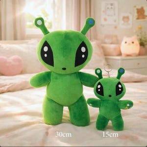 AFTONSPARV Green Alien Plush, Kawaii Stuffed Toy, Anime Soft Plush