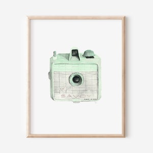 Savoy Camera Print, Fly Fishing Art Print, Wall Art, Vintage-inspired, Watercolor, 8x10 inch, 12x16 inch
