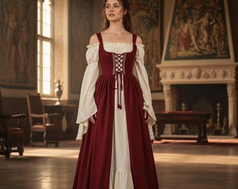 Robe corset Renaissance : costume de princesse médiévale, cosplay fantastique
