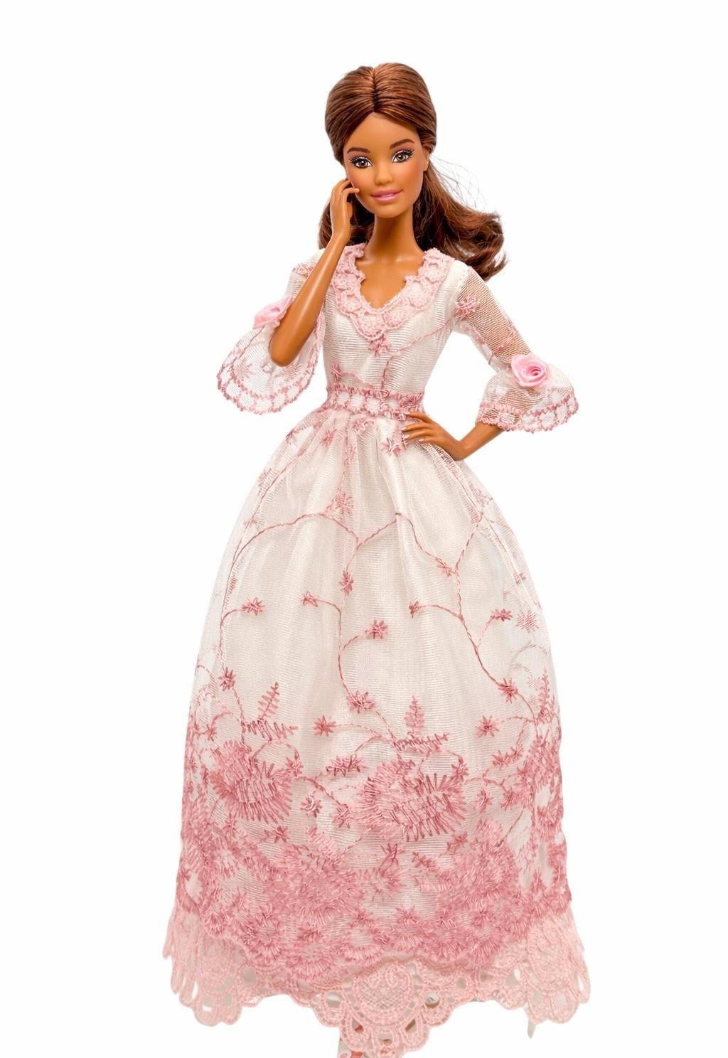 Barbie Pink Lace Dress - Etsy