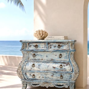 beach themed dresser Coastal Chest of Drawers Color:Bleu Ciel beige dress All eyes on this