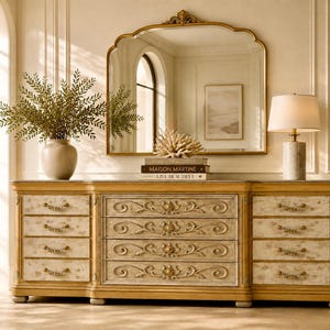 Vintage Serpentine Dresser