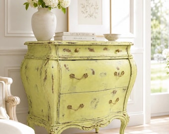 Sage Green Vintage Chest of Drawers – French Provincial Petite Dresser