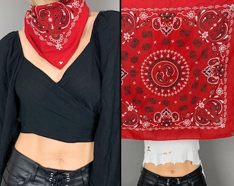 PUNK ROCK Lies Rot, Schwarz & Weiß Paisley Nieten Bandana Maske Halstuch Silber Biker Rocker Western Choker Stirnband Schal Krawatte Hemd