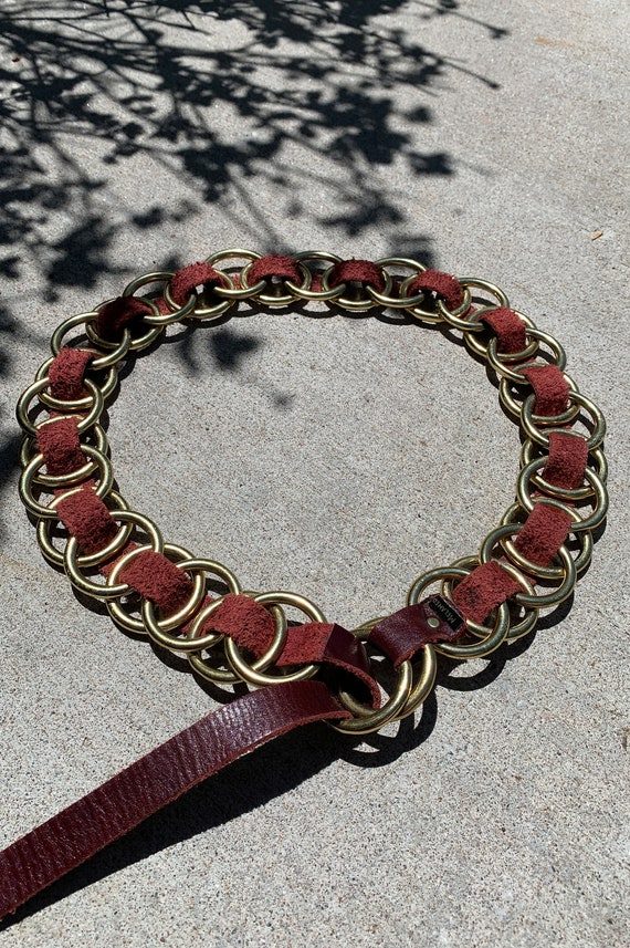 Vintage Gold O-RING WRAP Waist Leather Belt 70s/80s L… - Gem