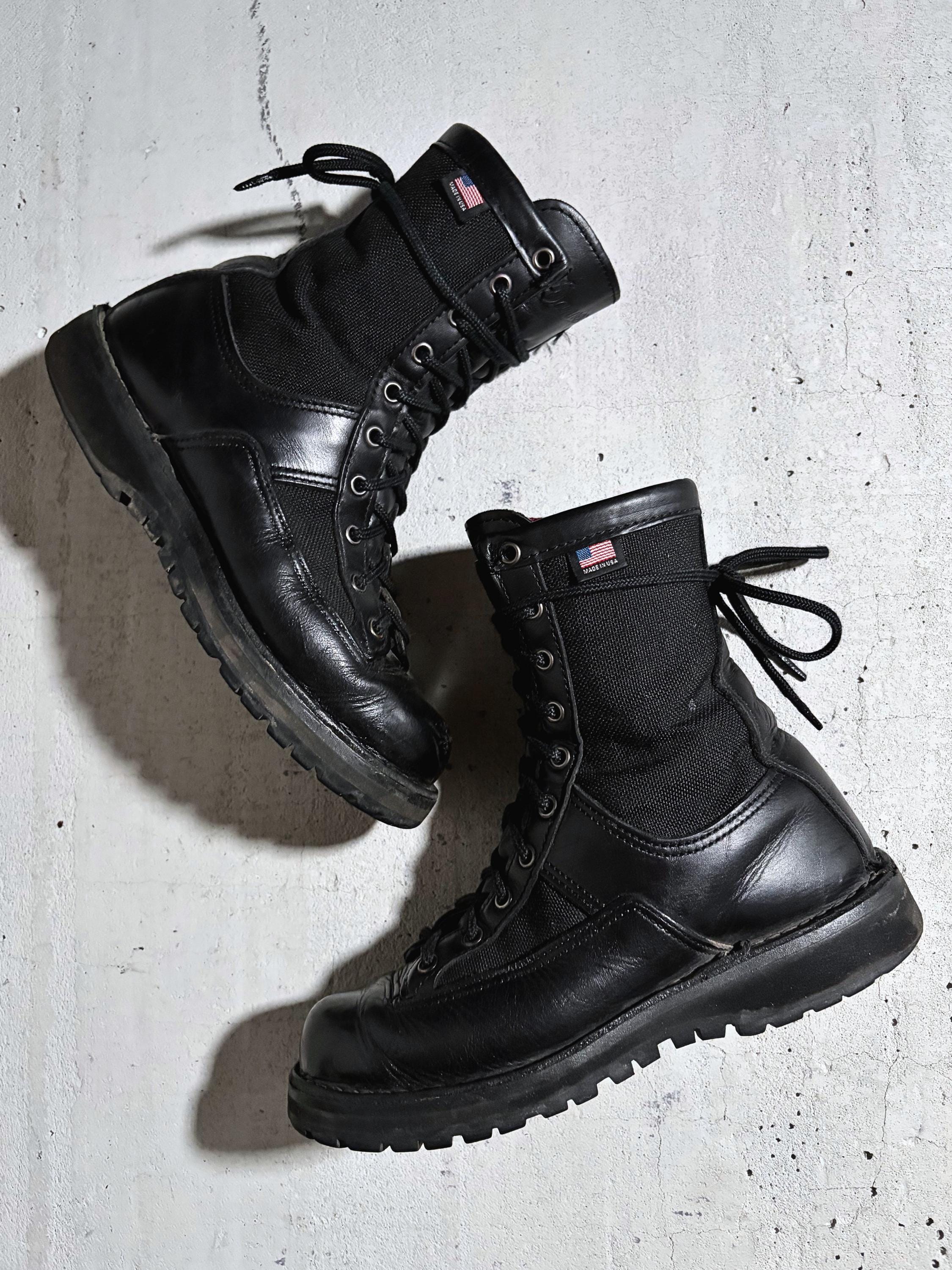 Danner, Vintage 90s Danner Black Leather Combat Boots Womens 7.5 M Made in USA Lace Up Tactical Military Biker Boots Vibram Sole