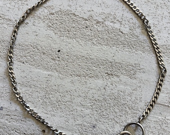 Silver Chain Choker Necklace, Chunky Chain Necklace, Punk Rock Jewelry, Grunge Necklace, Biker Jewelry, Statement Chain
