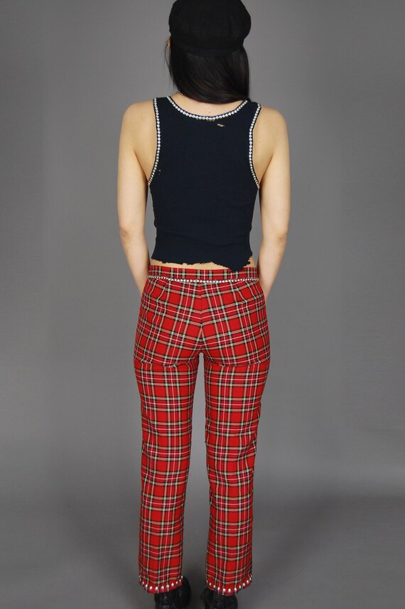 PUNK ROCK Lies Vintage Red Plaid 