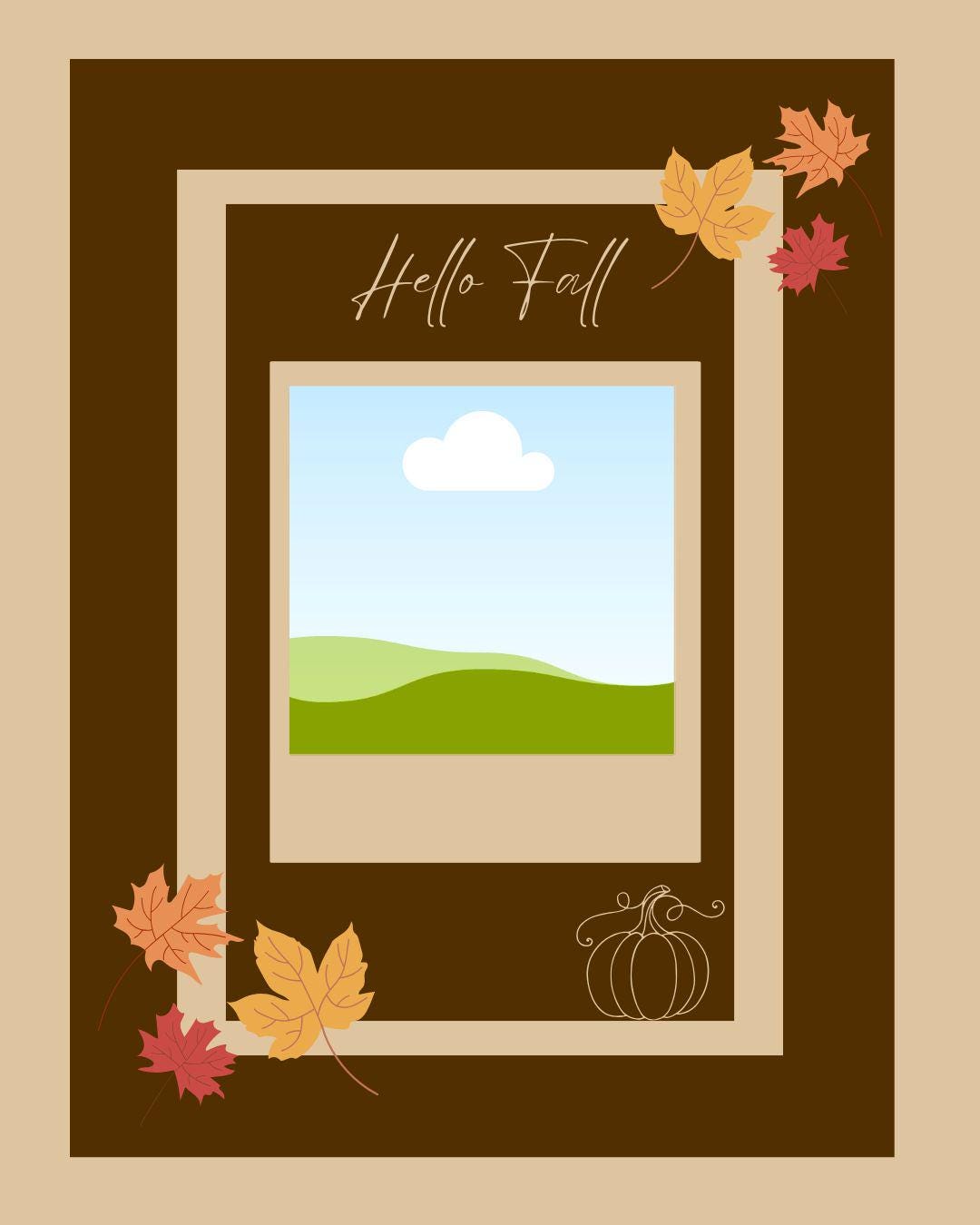 Instagram Post Fall Polaroid Template - Etsy