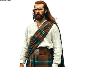 Men's Handmade Tartan Great Kilt, 16th Century Highland Style, 50+ Tartans