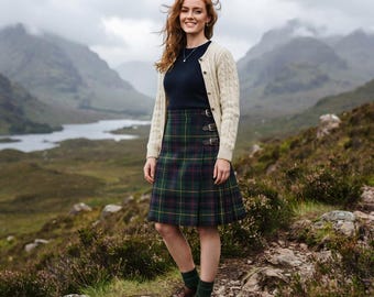 Scottish Tartan Kilt Skirt For Women's Knee-Length Plaid Celtic Festival Outfit (50+ Tartans)