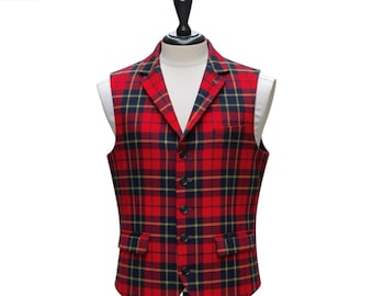 Handmade Scottish Tartan Waistcoat | Custom Highland Vest