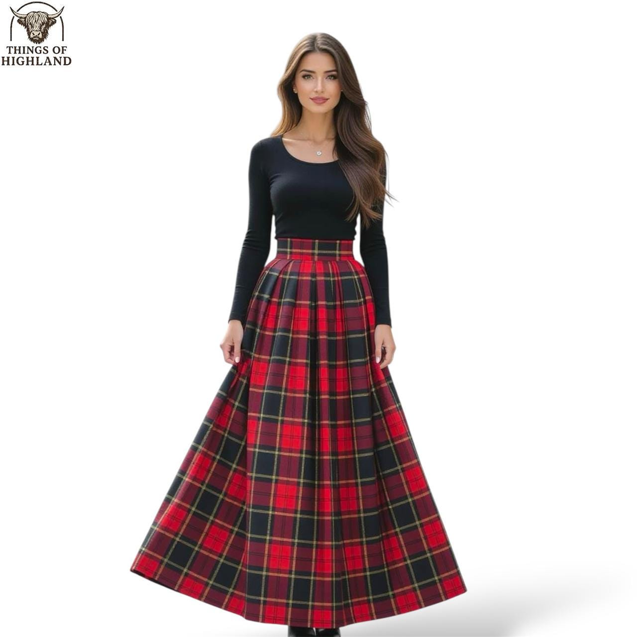 Falda Larga De Látex Para Mujer, Color Rojo, Con Cremallera