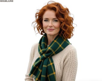 Scottish Tartan Wool Scarf for Women | Handmade Plaid Winter Wrap | Available in 50+ Tartans