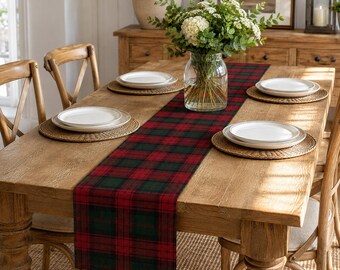 Tischläufer im schottischen Tartan-Stil | Tischdekoration mit Karomuster | Tischläufer für das Essen im Hochlandstil | Dekoration für Hochzeiten im Landhausstil | Über 50 Tartans verfügbar