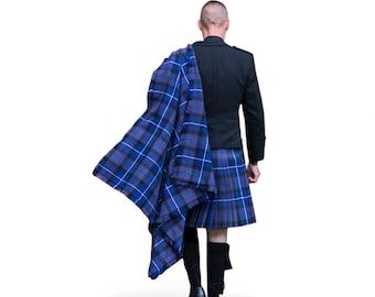 Men's Scottish Tartan Wool Blend Shawl | Highland Kilt Outfit