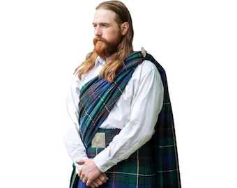 Handmade Scottish Tartan Great Kilt - 16th Century Highland Style