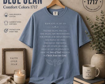 Bible Verse Shirt, Romans 8:38-39 Graphic Tee in Comfort Colors®