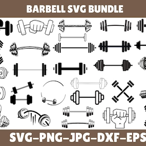 Dumbell SVG, Barbell Svg, Weight Lifting SVG, Gym Equipment Svg Cut File, Bar Bell Weights Svg, Gym Weights Svg, Working Out Svg Silhouette