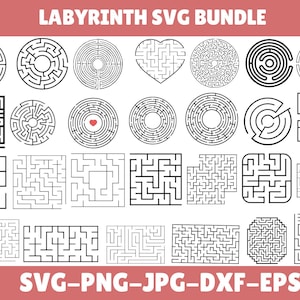 迷路SVGバンドル、迷路pngバンドル、迷路クリップアート、cricut用迷路SVGファイル、迷路ベクター、迷路モノグラム、迷路パズル