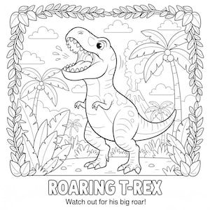 Dinosaur Coloring Book for Kids | 10 Fun Coloring Pages | Cute Dinosaur ...