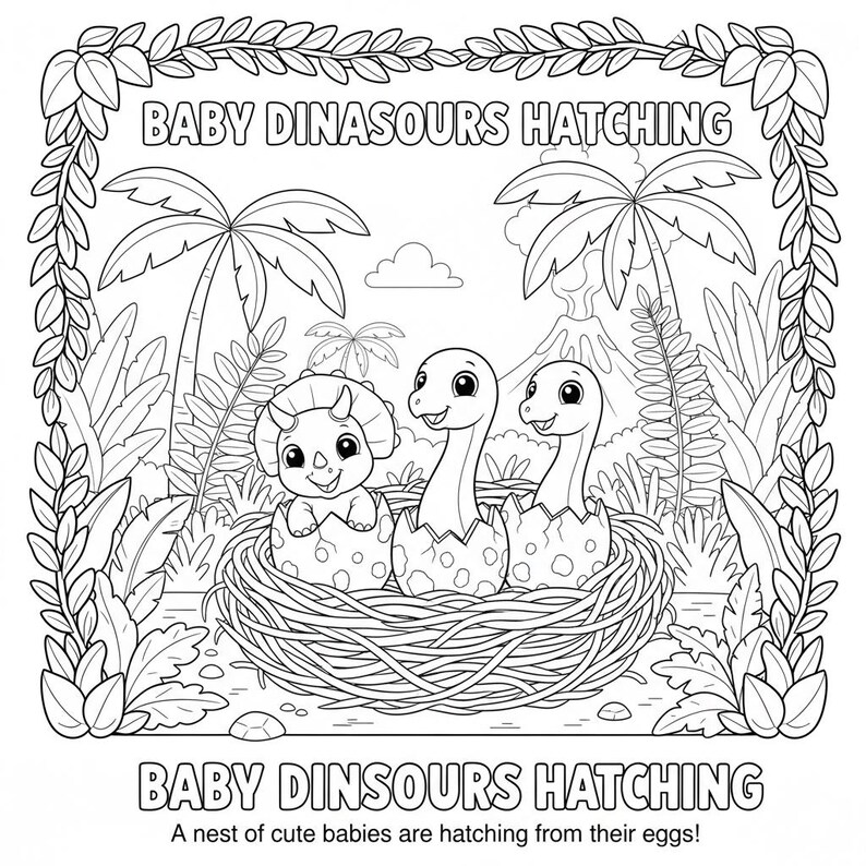 Dinosaur Coloring Book for Kids | 10 Fun Coloring Pages | Cute Dinosaur ...
