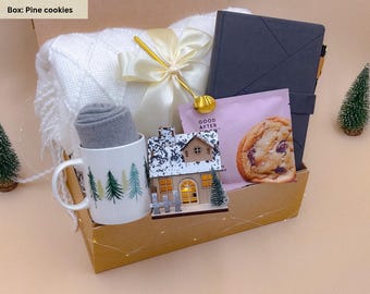 Cozy Christmas Gift Basket, Holiday Gift, Christmas Gift ,Birthday Gift Box, Self Care Gift Box, Care Package For Her, Get Well soon Gift