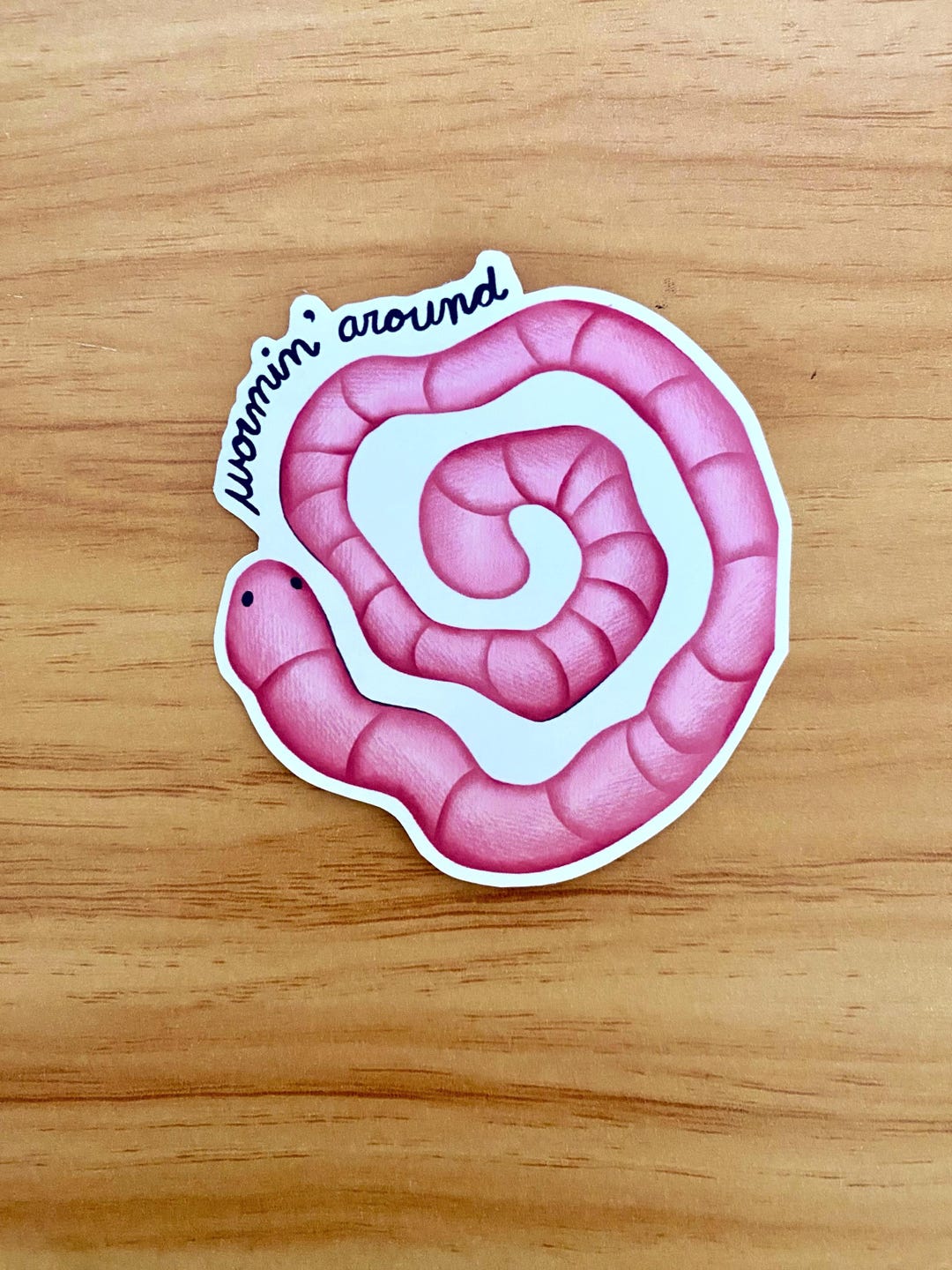 Worm Sticker (wormin' Around) Glossy/matte - Etsy