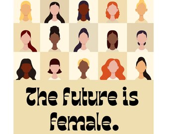 Pegatina con cita feminista: "El futuro es femenino"