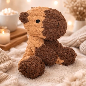 Dikke handgebreide capibara knuffelknuffel | Extra grote amigurumi-knuffel (16 inch)