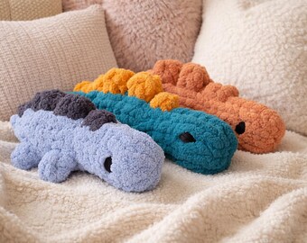 Chunky Knit Stegosaurus Plush | Handmade Dinosaur Stuffed Animal Toy | custom colors