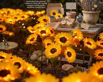 Solar Sunflower Lights Outdoor Waterproof, LED Garden Flower Lights Solar Powered, Sunflower Yard Decor Pathway Lights, Patio Lawn Light