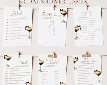 Espresso Martini Bridal Shower Games, Editable Wedding Shower Activities, Bachelorette Party Download, A Tini Bit Closer 5x7 AB07