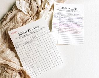 Library Advice and Wishes Card, Bride and Groom Shower Card, Printable Book Theme Activity,  4x6 & 5x7