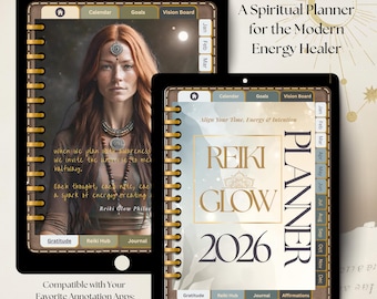 Reiki Digital Planner for GoodNotes, Wellness and Manifestation (Dated & Undated)