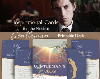 Gentlemans Code Printable Deck, Masculine Guidance Cards , CustomGPT