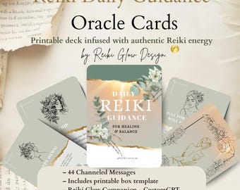 Printable Reiki Oracle Cards, Daily Guidance Deck (Digital Download)
