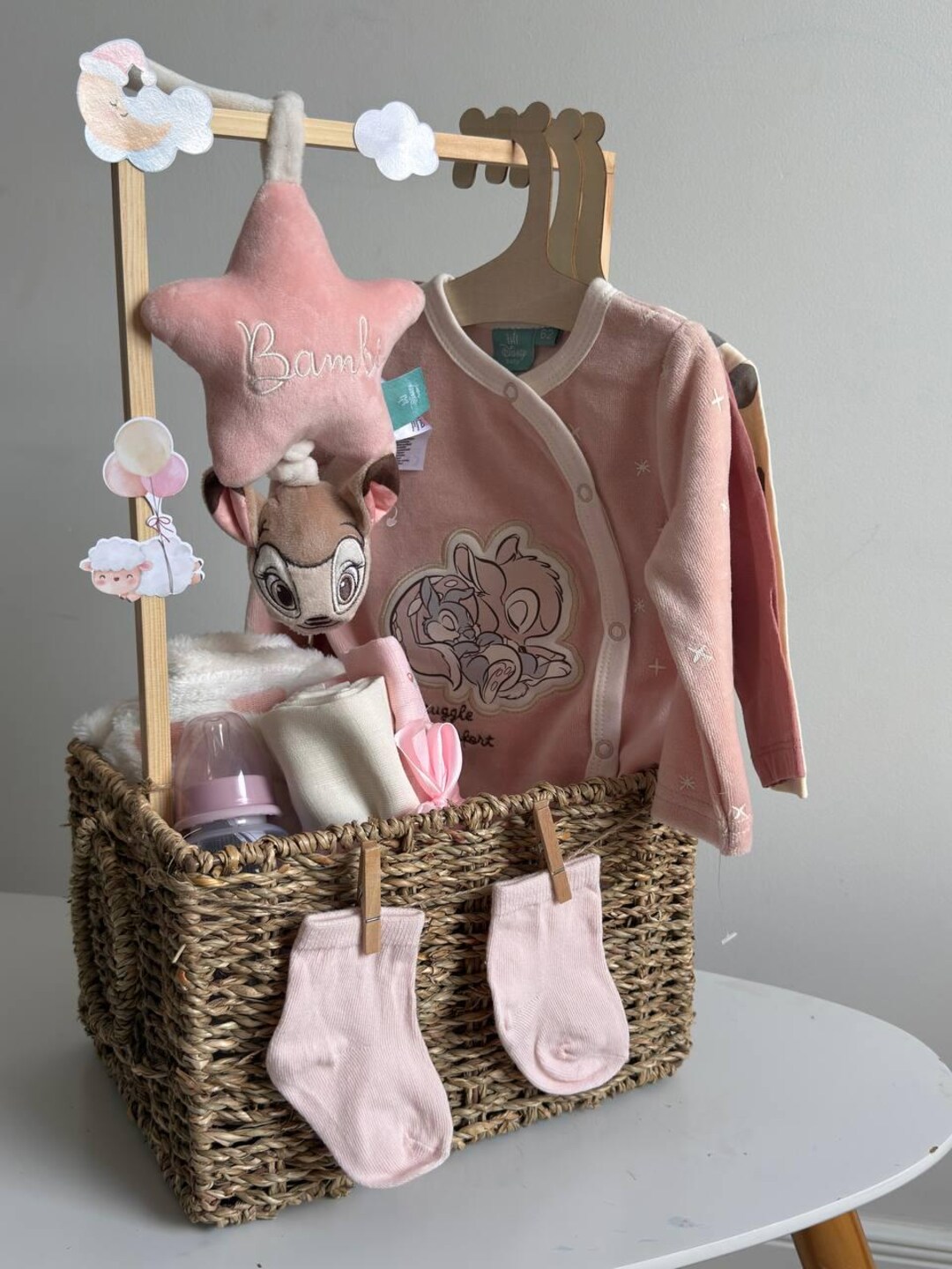 Bambi Newborn Gift Basket • Neutral Baby Shower Hamper - Etsy
