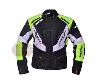 Chaqueta de moto para hombres y mujeres, impermeable, ventilada, con elementos reflectantes de seguridad