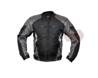 Chaqueta Textil Cordura de Moto para Hombre, Impermeable, Reflectante, Chaqueta de Touring de Verano
