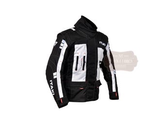 Men's Black Jacket, Biker Riding Coat, Touring and Adventure Gear, Textile Jacket for Men