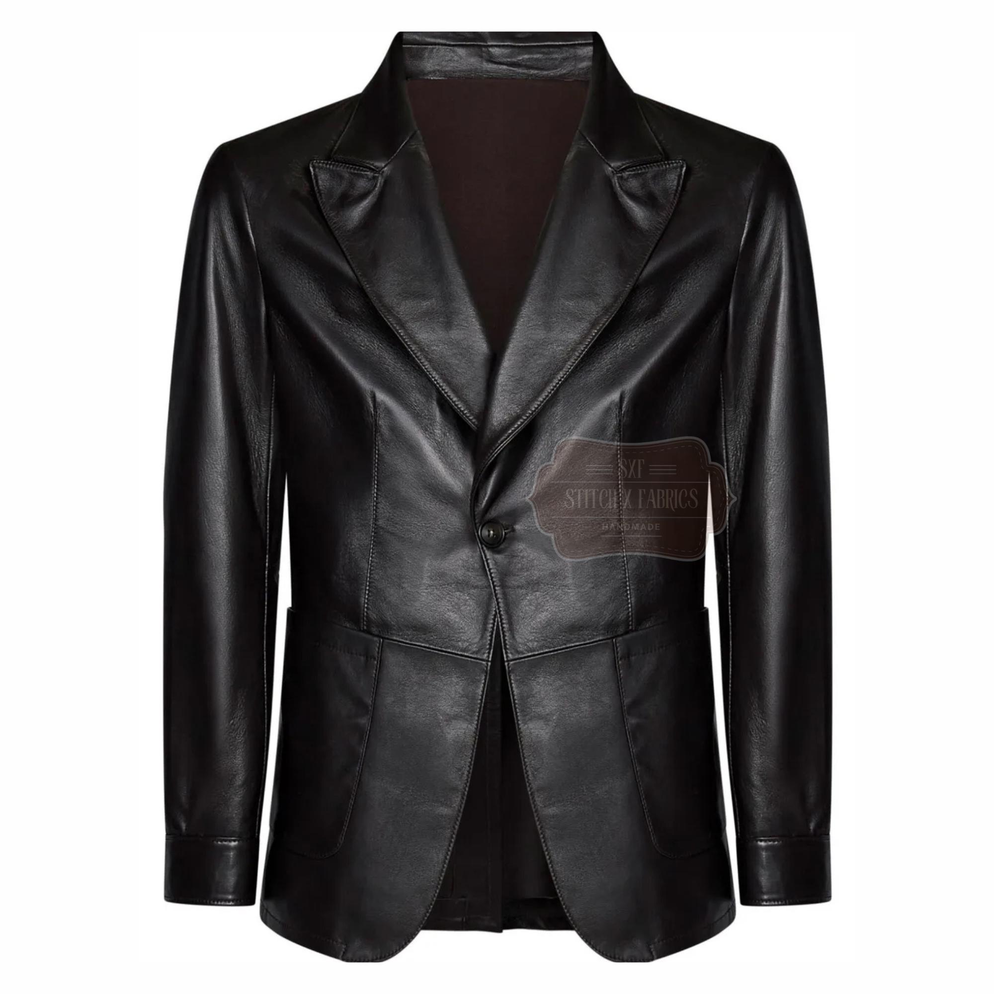 Giacca In Vera Pelle Di Agnello Zayn Leather Per Uomo, Modello Biker Trapuntato, Nero