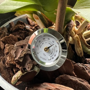 Terrarium Hygrometer • Solid Stainless Steel Mini Hygrometer • Humidity Meter For Plants