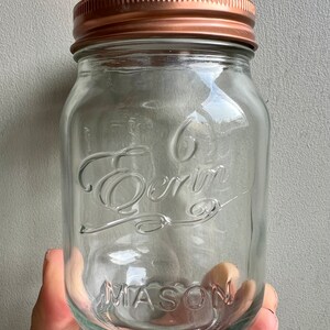 Small Mason Jar Glass Terrarium With Copper Lid • Small Glass Terrarium Container