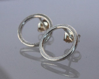 Earrings O in silver